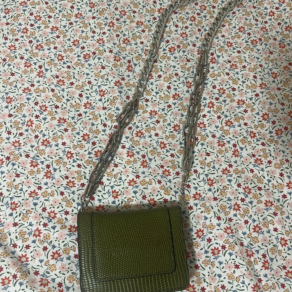 Topshop Olive Textured Crossbody Bag